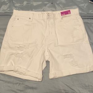 Mossisimo White Distressed Shorts